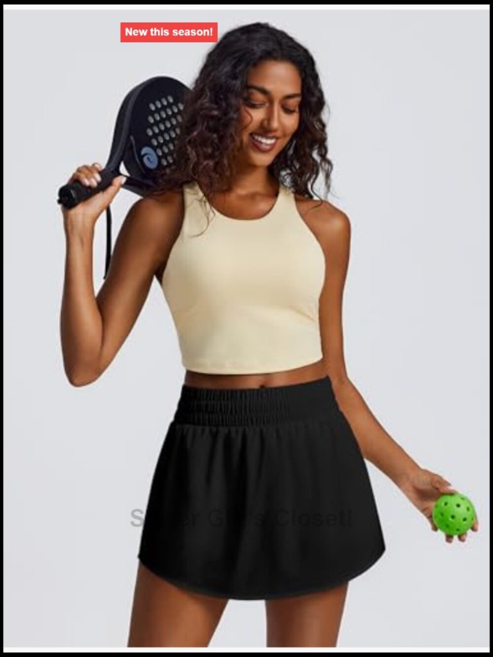 High Waisted Tennis Skort with 2 Pockets Curved Hem Athletic Skirt - Picture 2 of 7